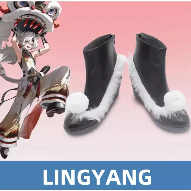 

Game Wuthering Waves LINGYANG Cosplay Lion Black Boots Halloween Party Roleplay Man Cool Shoes Comic Exhibition High Heels