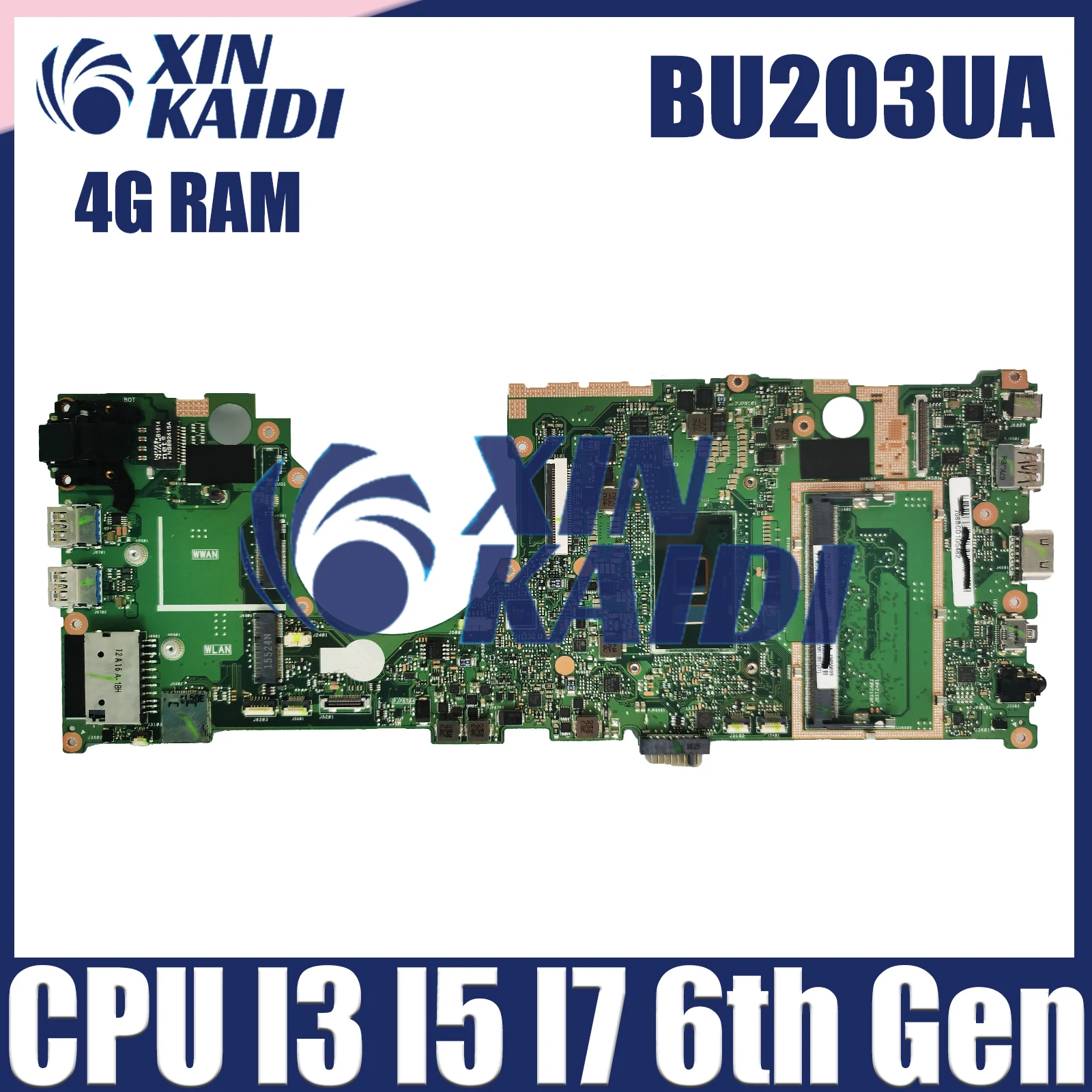 

Notebook BU203UA Mainboard For ASUS PRO ADVANCED BU203U Laptop Motherboard CPU I3 I5 I7-6th 4G-RAM