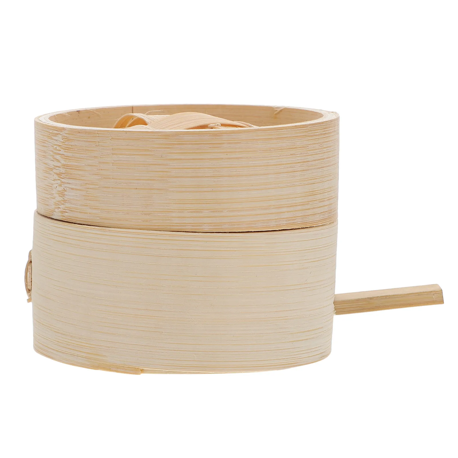 2Pcs Bamboo Steamer Basket Round Food Steamer for Home Kitchen Steaming Buns Dim Sum Moisturizing Airtight Dense Flat