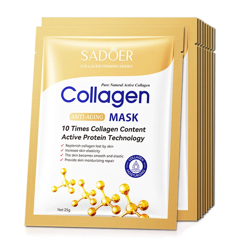 

5pcs/10pcs SADOER Collagen Face Mask Moisturizing Firming Hydrating Brightening skincare Face Sheet Mask Facial Masks Skin Care