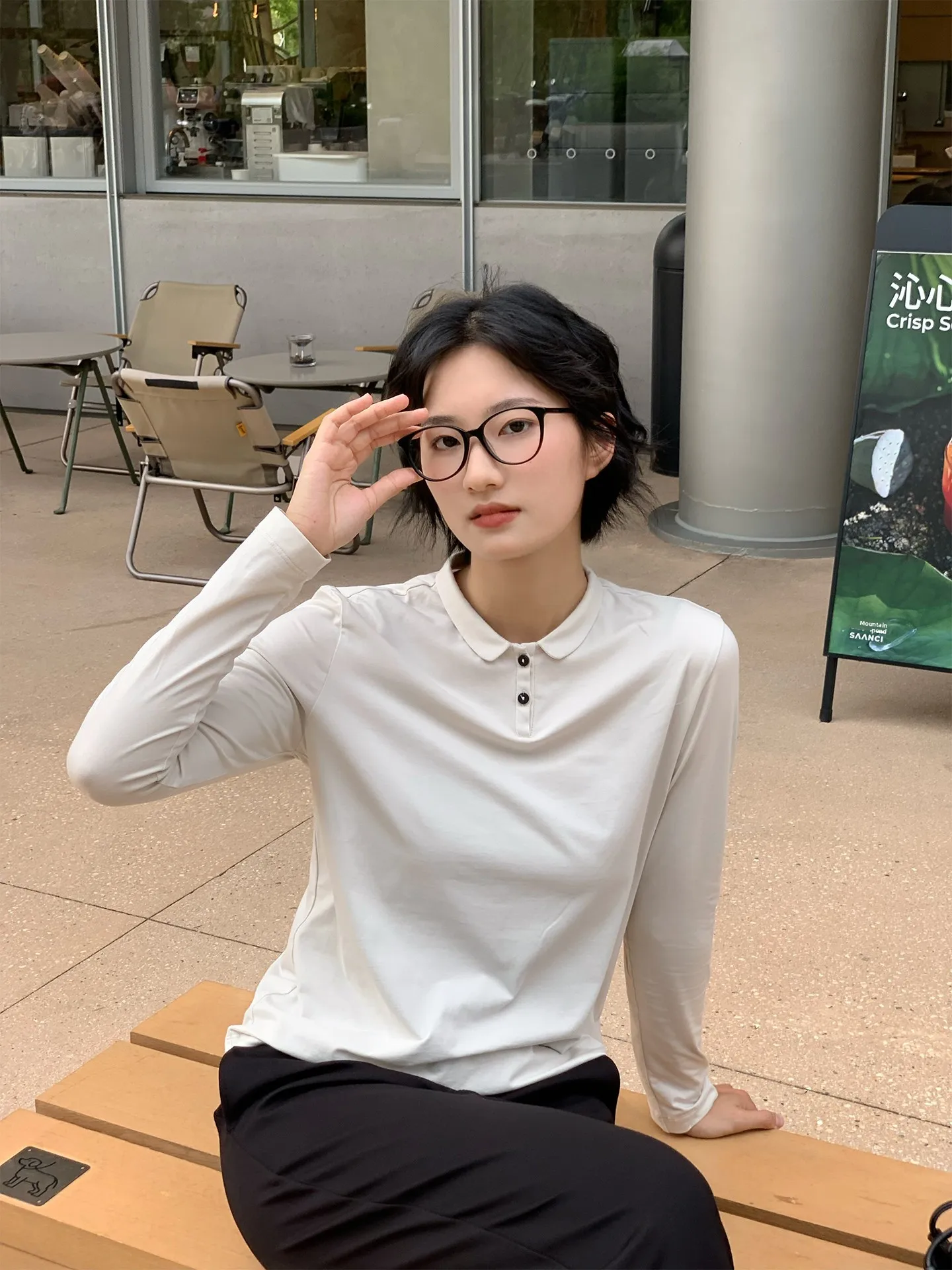 

Casual Long Sve Pure Color Turn-down Collar T-irt Women's Base irt Spring New Sle Loose Fit Cotton Top Ladies