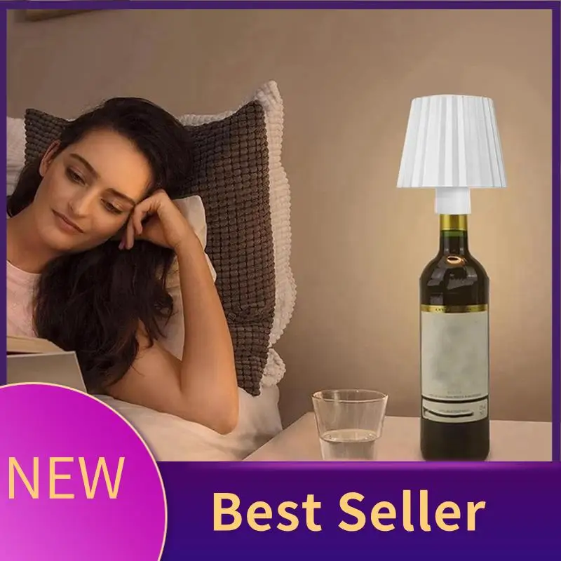 ABHI-Wireless Bottle Lamp,3 Color Stepless Dimming Bottle Lights,LED Wine Bottle Lamp Portable Cordless Table Lamp For Bars