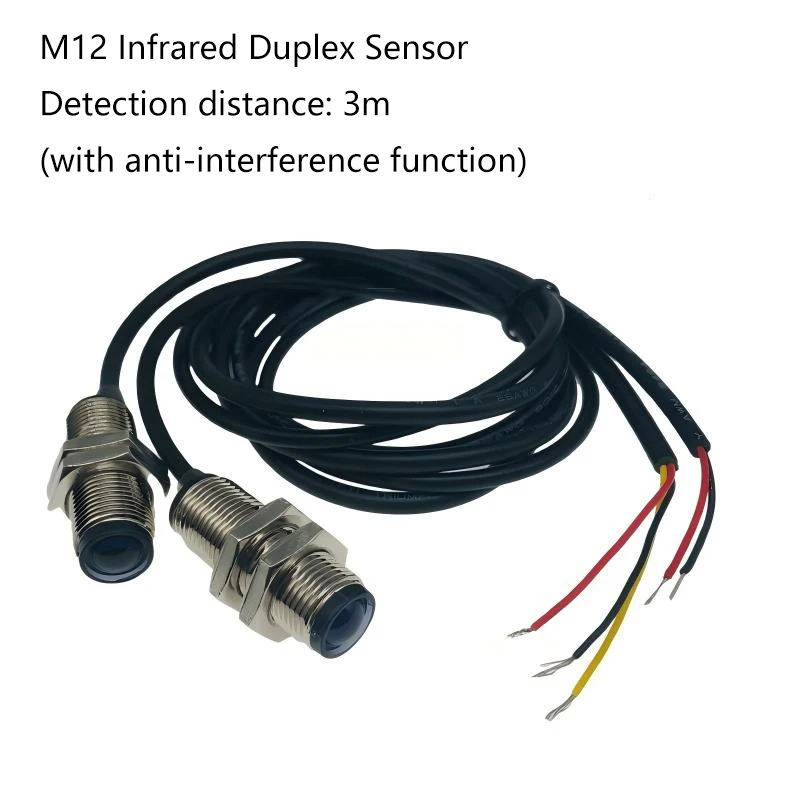M12 threaded laser infrared beam sensor, long-distance 20 meters, counting photoelectric switch, point-like, 5V, anti-interferen