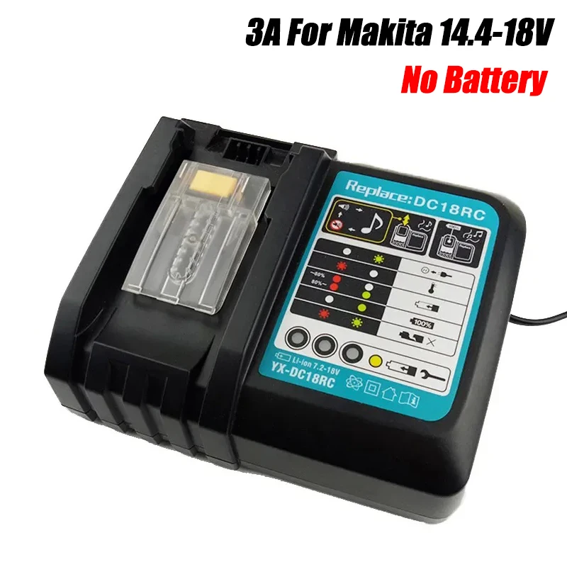 

For Makita 14.4-18V Lithium Battery Charger BL1830 BL1815 BL1840 BL1850 Li-ion Battery Power Tools Charger DC18RC 3A