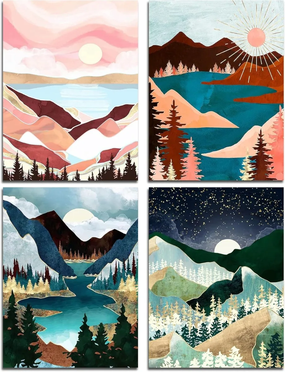 

Yumeart 5D Abstract landscape painting Diy Yueliang mountain peak square Diamond Painting New Art handmade gifts Picture Decor