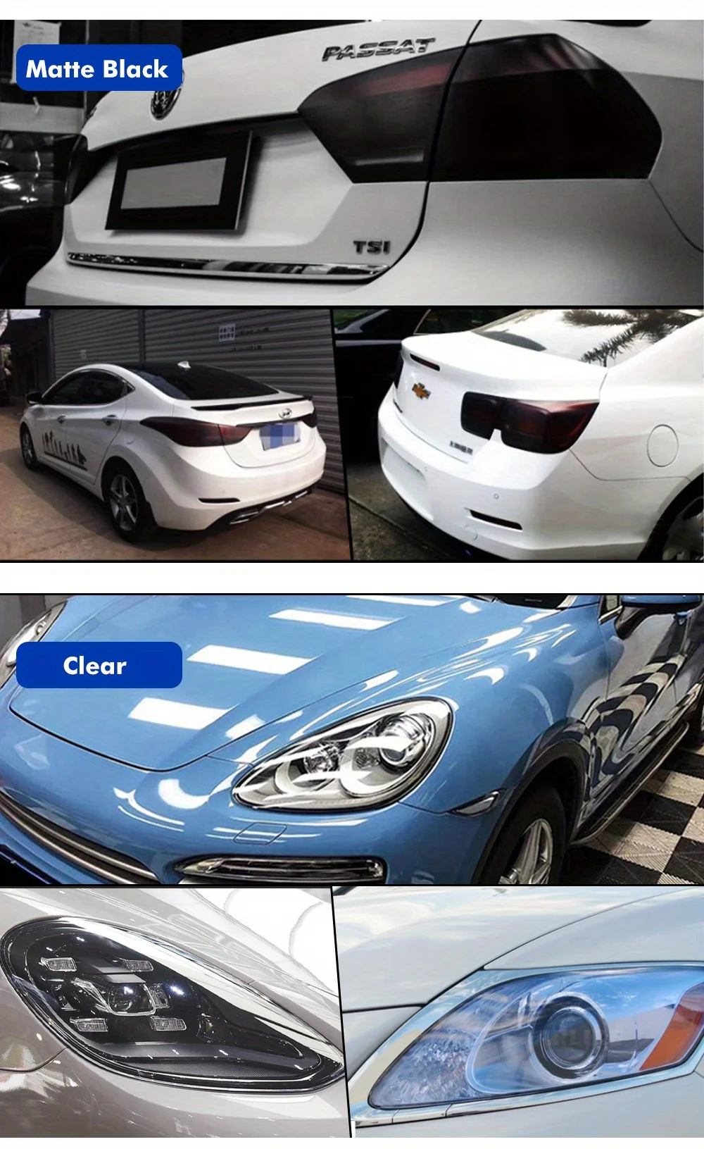 Auto-Scheinwerfer-Tönungsfolie, Nebelscheinwerfer-Rücklicht-Wasserdichte Aufkleber, Auto-Nebelscheinwerfer Rauchschwarze Rücklicht-Aufkleberfolie, Panzerfolie für Autos – Detail 11