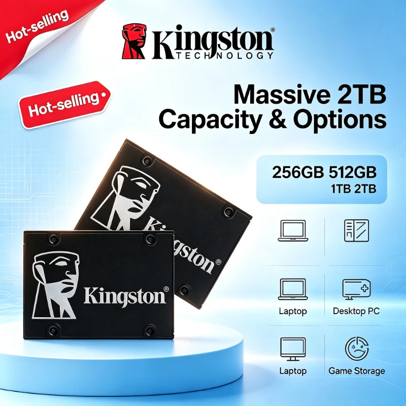 Kingston KC600 SSD 256GB 512GB 1TB 2TB SATA 3 2.5 Inch Internal Solid State Drive HDD Hard Disk HD SSD Desktop Laptop PC