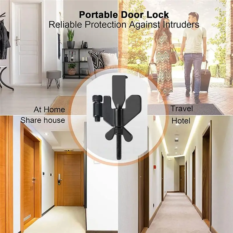 

A89X Portable Door Lock Upgraded Adjustable Lock for Additional Privacy and Safety in Hotel Home and Apartment Prevent Entry