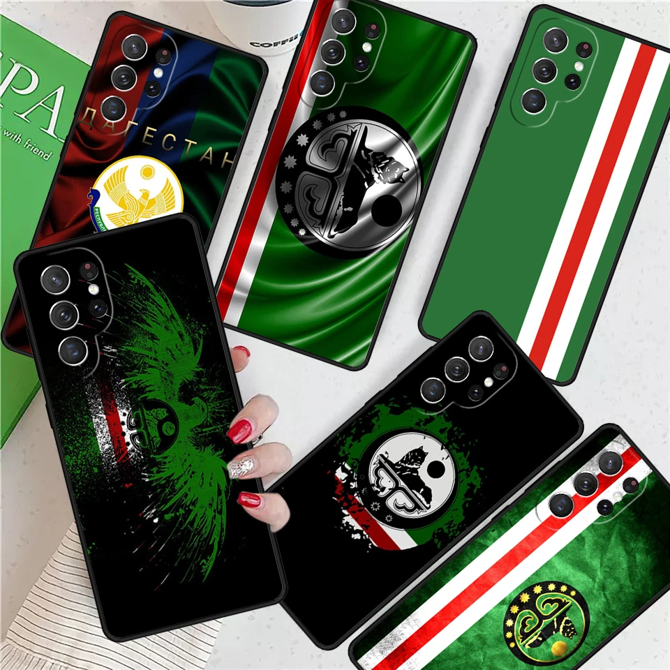 Chechen Flag Chechnya For Samsung Galaxy S24 Ultra S21 S22 S8 S9 S10E Note 10 20 Plus FE S23 Phone case Cover Coque