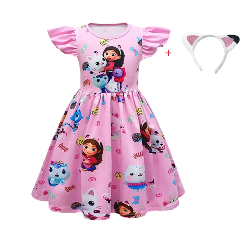 Kids Clothes Gabby Cats Short Sleeve Dress Toddler Girls Gabbys Dollhouse  Birthday Party Dress Baby Girls Dress Vestidos