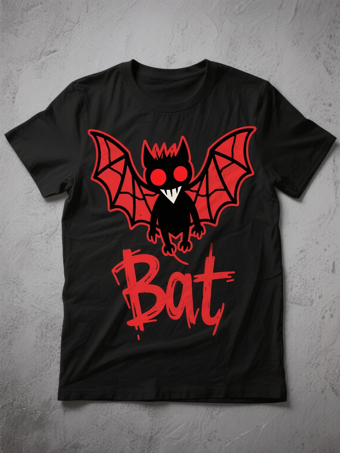 

Gothic Harajuku Cotton Tee: “Don’t Starve” Bat Creature Print, Dark Aesthetic for Gamer Large Size Versatile Comfortable T-shirt