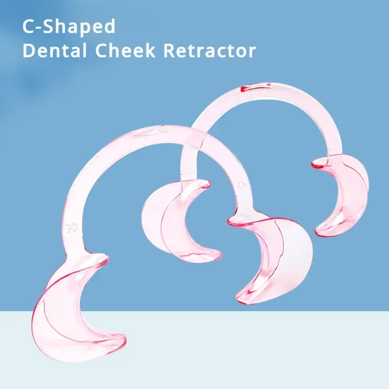 5Pcs C-Shaped Dental Cheek Retractors (M size,Pink ) Mouth Opener Teeth Treatment Mouth Opener for Repairing Dentist Supplies