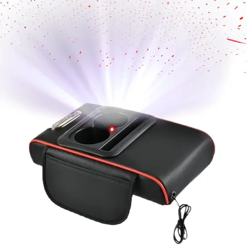 Imagen 1 del producto Cojín reposabrazos para consola central de coche con 2 portavasos, almohadilla elevadora de reposabrazos con diseño de cielo estrellado, funda de almohada reposabrazos para coche