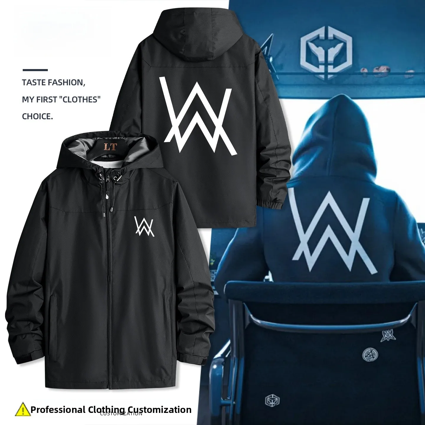 

Alan Walker Свободная толстовка с капюшоном Jaet Bla ex Casual Sle из полиэфирного волокна осенне-зимняя верхняя одежда для мужчин и женщин