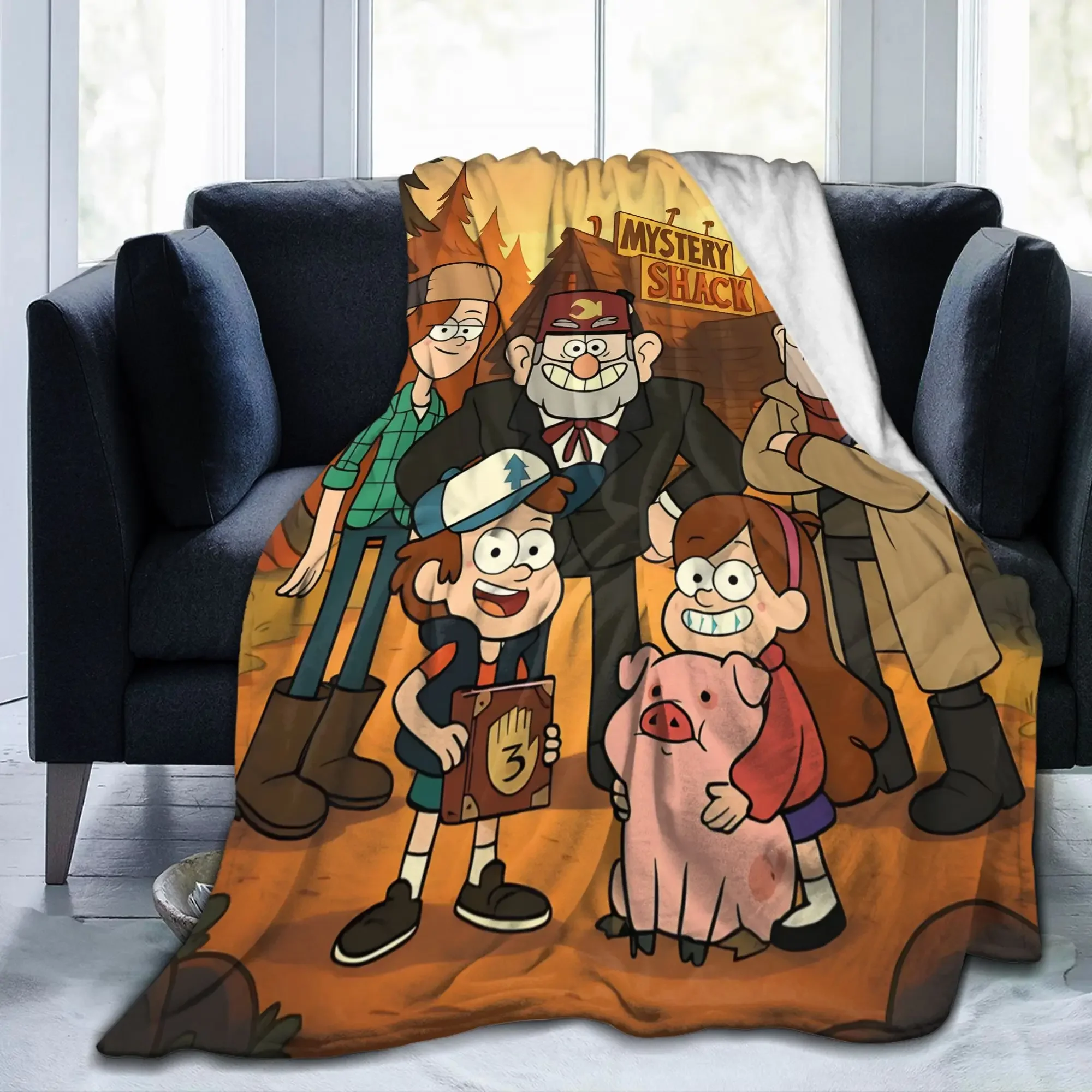 

Плюшевый плед с героями аниме «Гравити Фолз», мягкий и теплый, для дома, дивана, кровати. Идеально подходит для весны и осени.