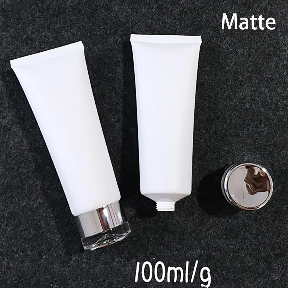 100ml Matte White Plastic Soft Bottle Frost Cosmetic Squeeze Tube Facial Cream Lotion Packaging Container 30pcs Free Shipping