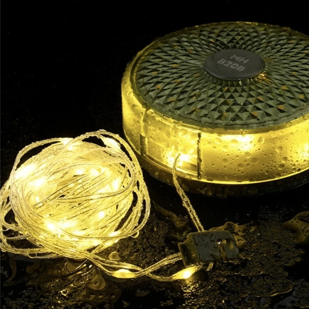 

Огни для кемпинга длиной 8 м, дизайн для хранения вещей, USB перезаряжаемый подвесной светильник для палатки, водонепроницаемый, 8 режимов, атмосферное освещение RGB