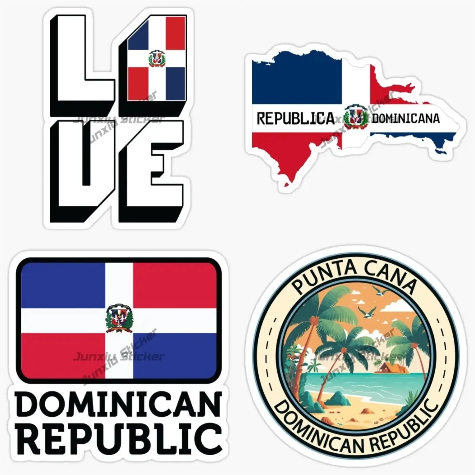 

Dominican Creative Tropical Island Style Vinyl Sticker Funny Cool Car Decal for Scooter Motorcycle Window Decor Accessories