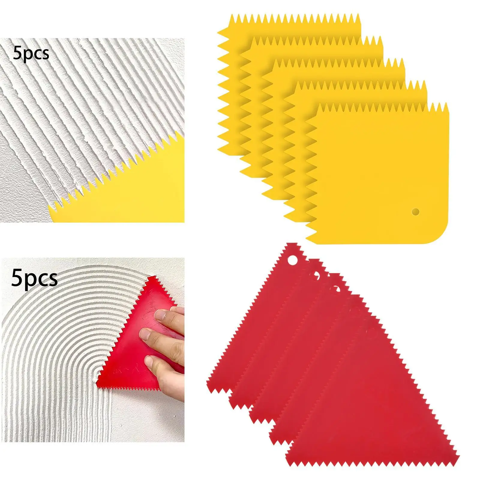 5Pcs Adhesive Spreader Spackle Tool Hardwood Flooring Spreader Trowel for Fillers Spackling Paste Applying Glue Putty Caulk