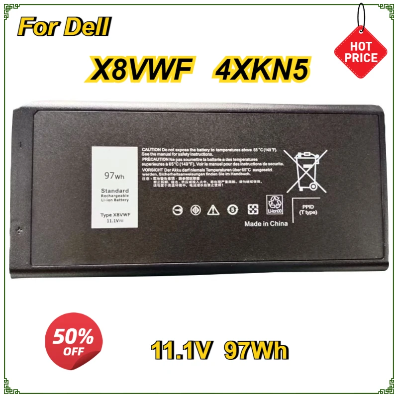 X8VWF 4XKN5 5XT3V Laptop Battery for DELL CJ2K1 09FN4 DKNKD Latitude 14 7404 E5404 E7404 11.1V 97Wh Bateria Notebook