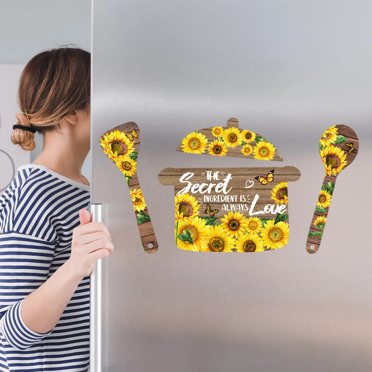 Simple English Kitchenware Sunflowers Wall Stickers Restaurant Background Decoration Wallpaper For Home Decor Living Room Decals