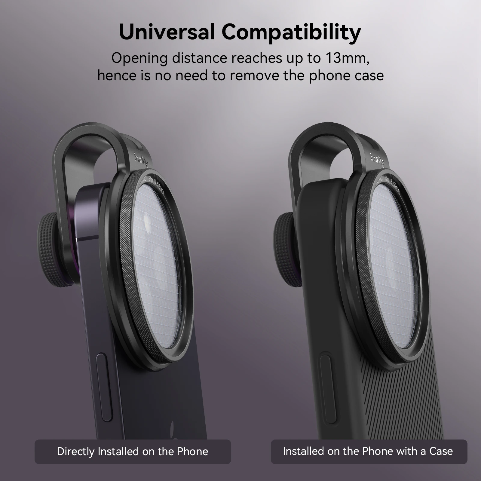 SmallRig Universal 52mm Attachable Filter Adapter Ring for Common Phone Universal Filter Adapter Ring Easy Install and Removal