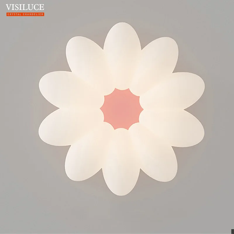 Imagem -05 - Luz de Teto de Flor para o Quarto das Crianças Branco Rosa 110240v Cores para Crianças Quarto do Berçário