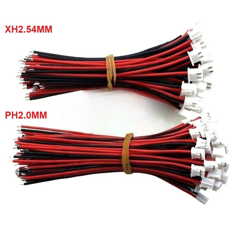 100pcs/lot LED Accessories XH Terminal Line Pitch 2.54/PH2.0mm 2Pin 2P Terminal Line 1020/30 cm22/24/26th Cable