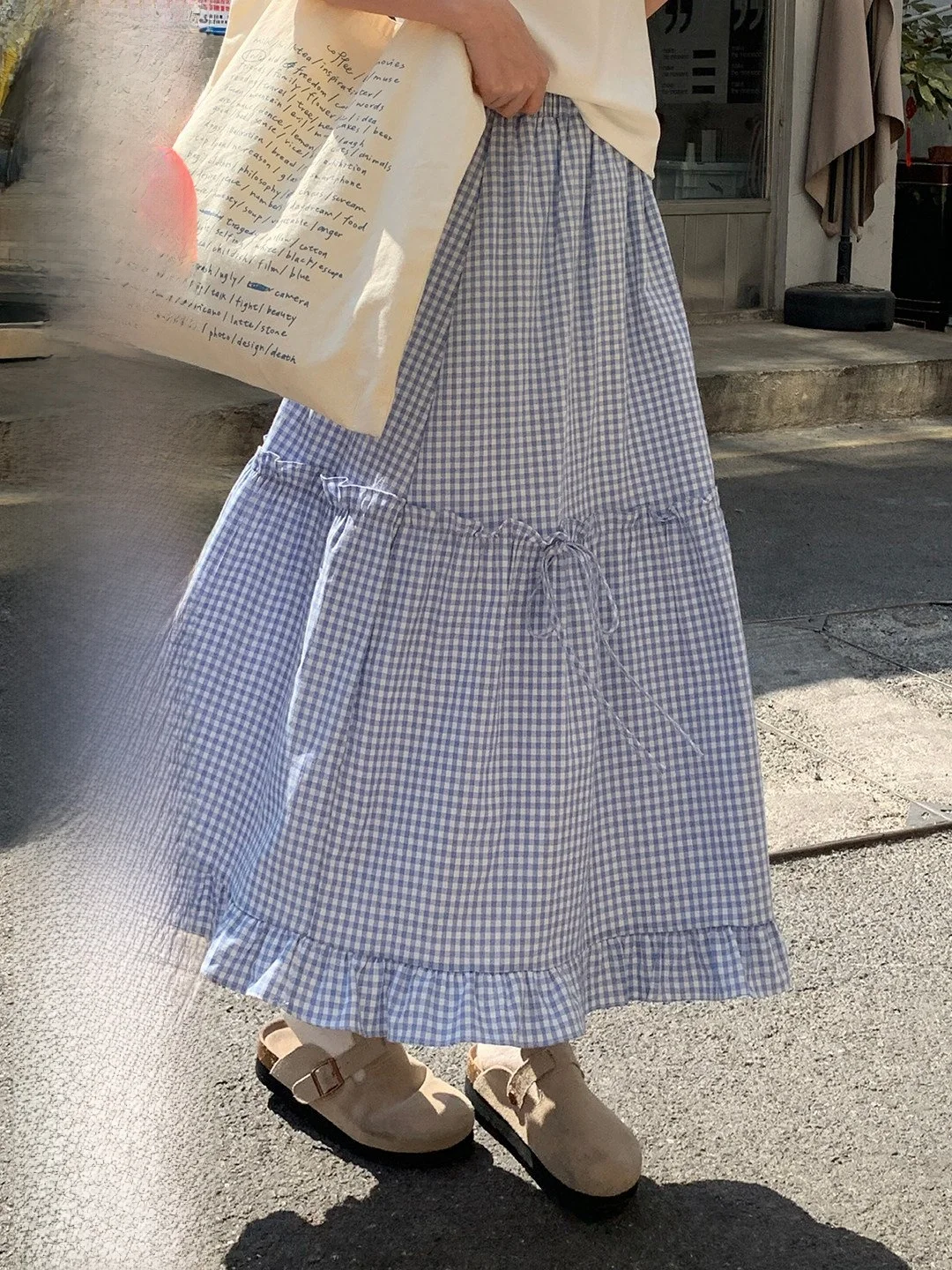 

Юбка А-силуэта в клетку Country Sle для женщин, омолаживающая, дышащая, из хлопка, для весеннего сезона