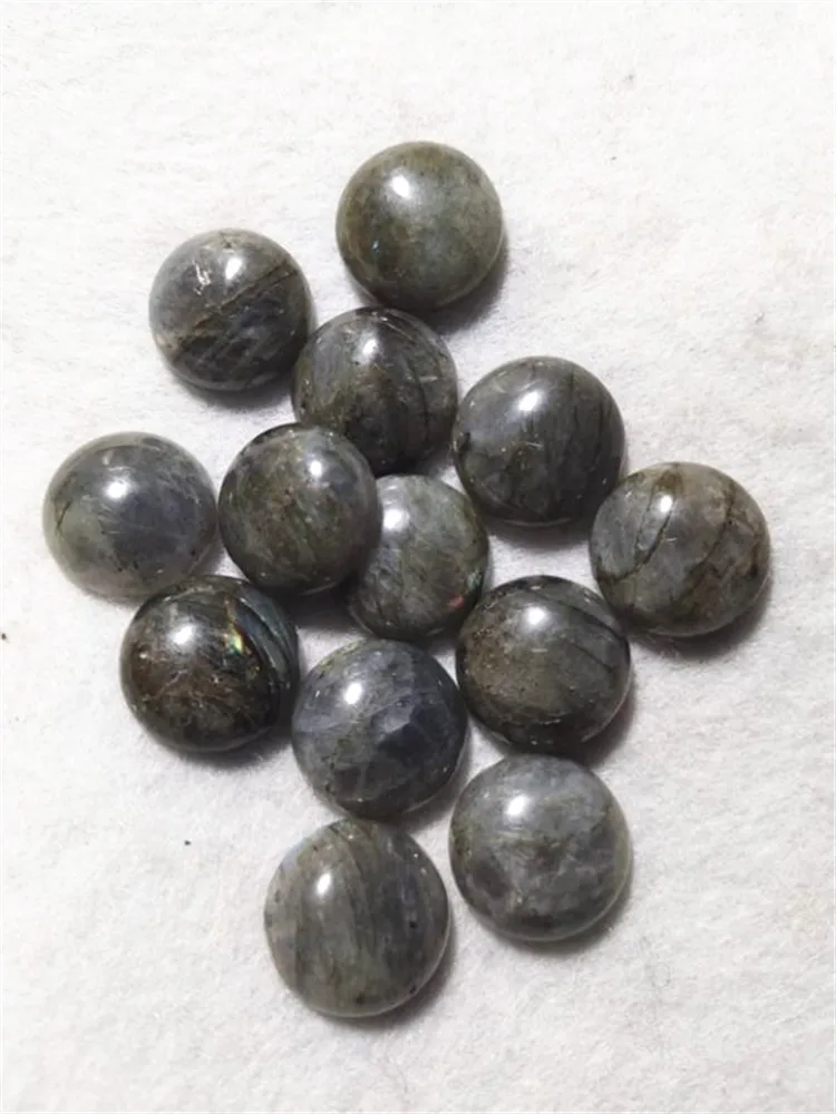 10PCS Natural Import Labradorite Stone Cabochon Beads Accessories Jewelry Parts 6MM 8MM 10MM 12MM 14MM 16MM 18MM 25M Coin Shapes