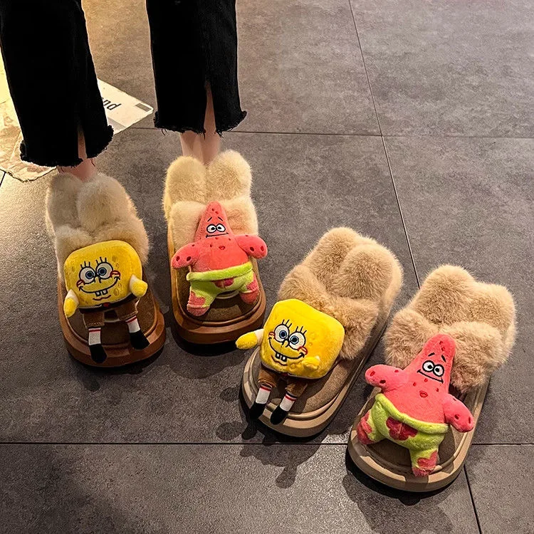 

Новые оригинальные женские и женские тапочки принцессы SpongeBob SquarePants, домашняя милая обувь с героями мультфильмов