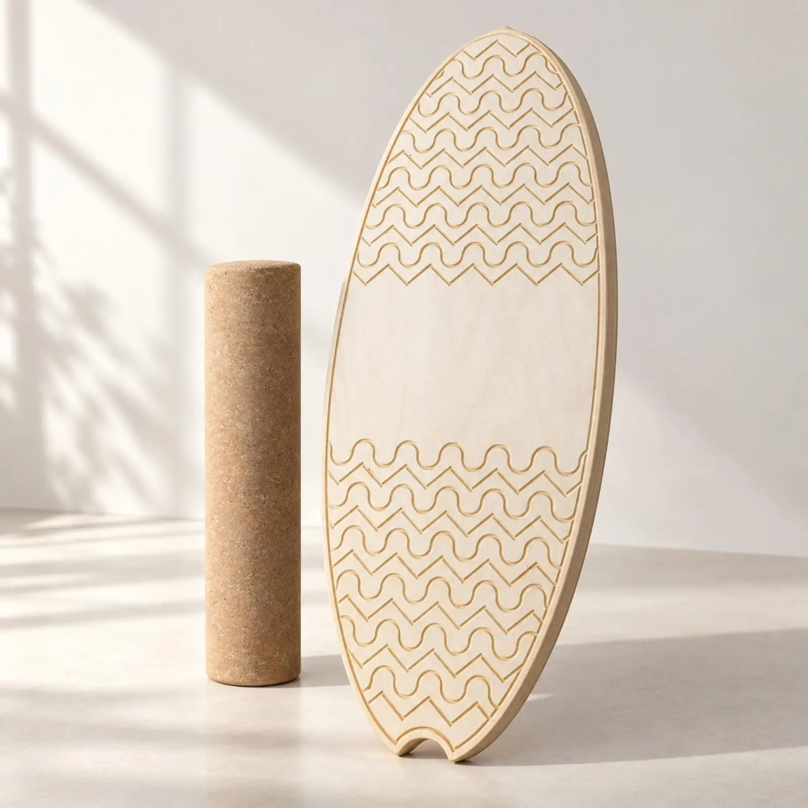 Fish-Shaped Land Paddling Balance Board Low-Impact Balance Board with Cylindrical Roller Surf for Skill Training Warm-Ups,