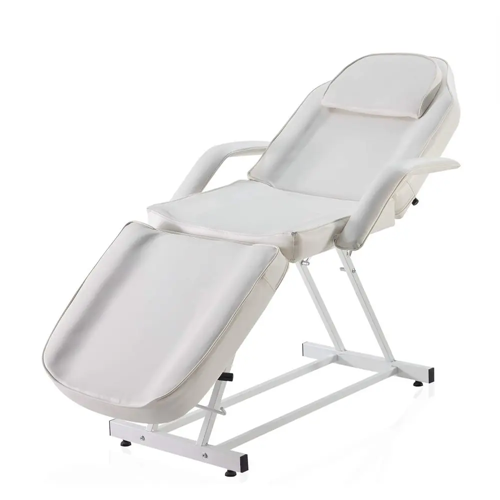 Adjustable Tattoo Chair Bed for Eyelash Microblading and Esthetician Spa Treatments - White