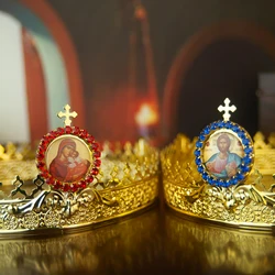 Western style Orthodox church baptismal supplies for weddings, weddings, crowns with diamonds and adjustable size