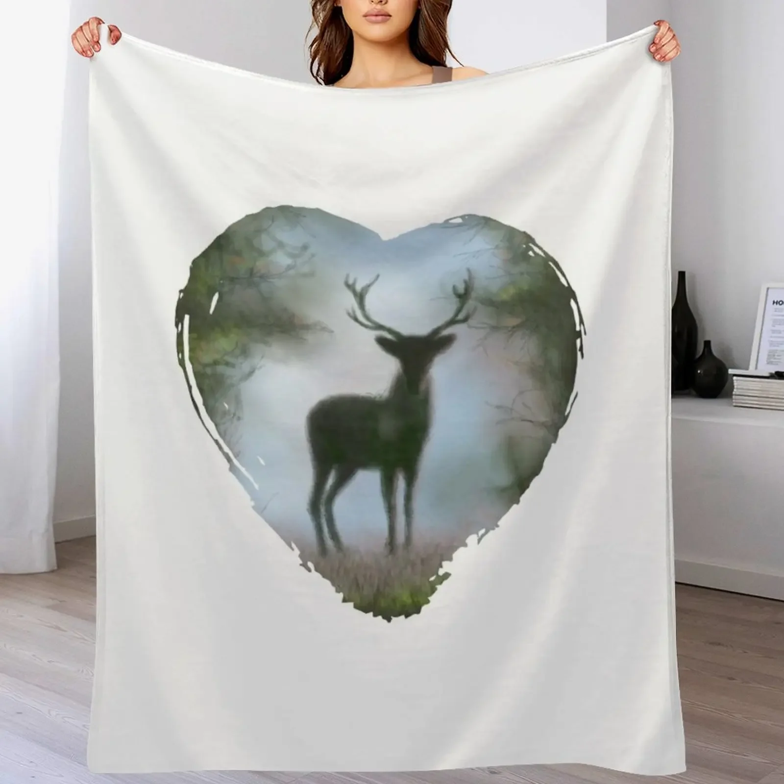 My Deer HG White Throw Blanket Warm Napping Blanket for Office Couch Bed
