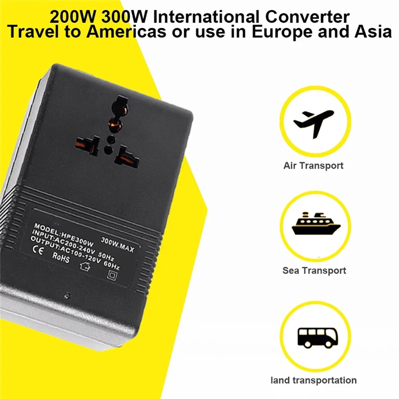 PORK-300W محول جهد كهربي محول 220 فولت إلى 110 فولت خطوات أسفل محول 110 فولت إلى 220 فولت محول السفر العاكس الاتحاد الأوروبي التوصيل