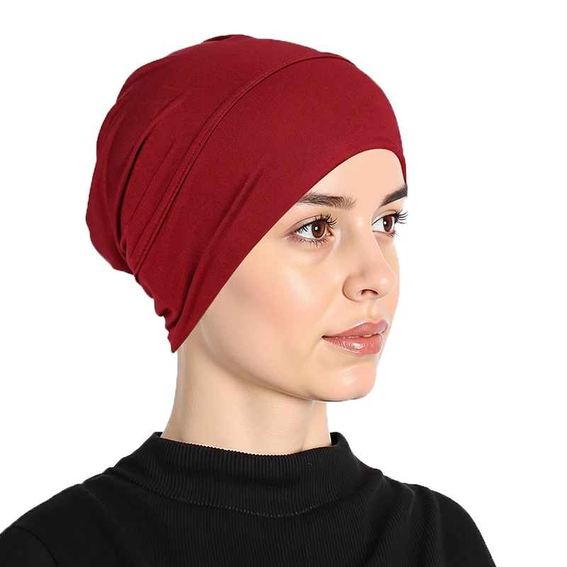 Solid Color Turban Ethnic Style Elastic Ribbon Head Scarf For Women Girls Fashion Beanie Hat Head Scarf Fashion Hair Accessories - view 5