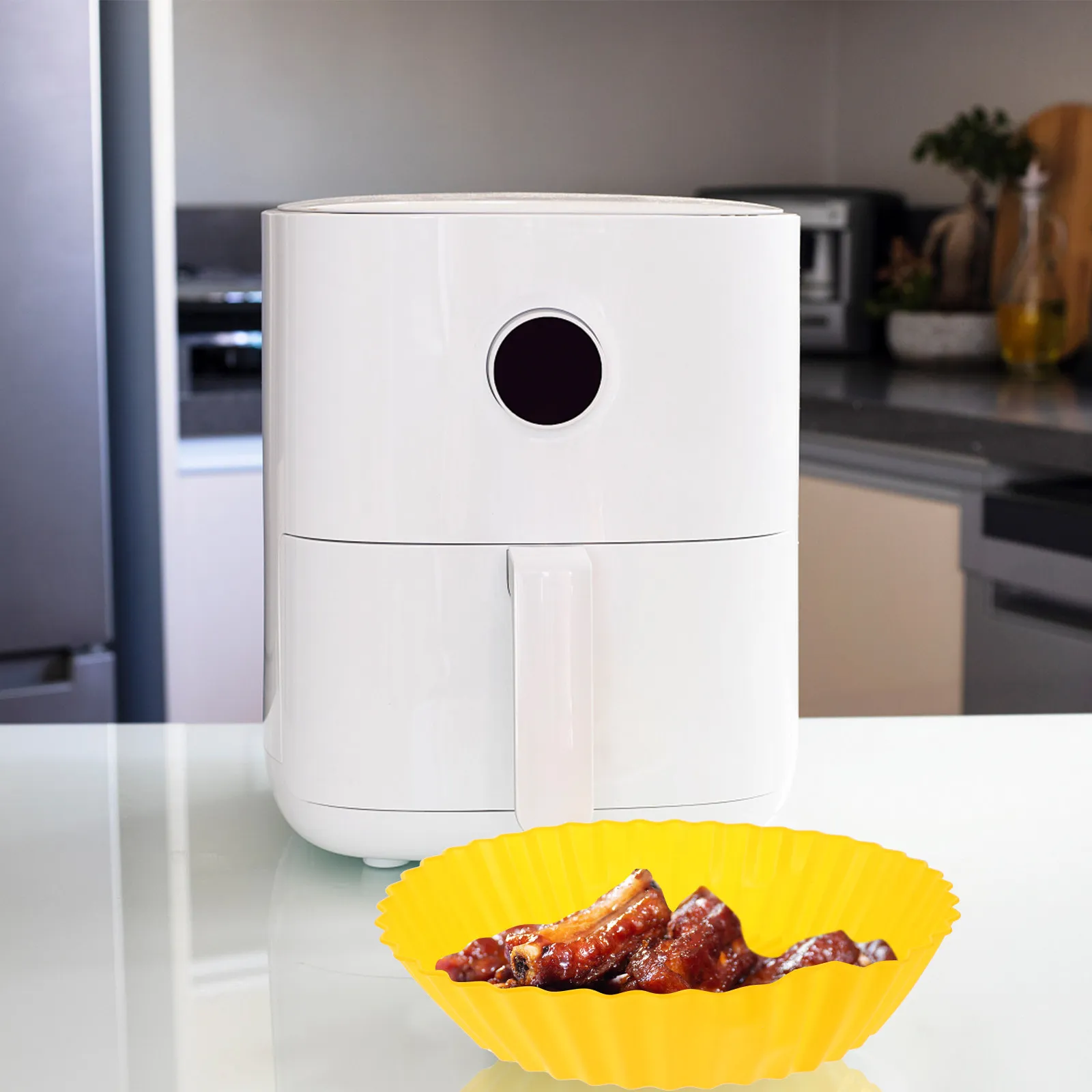 Air Fryer Silicone Pot Liner - 2 Stück dicke Silikon-Backform für Heißluftfritteusen,