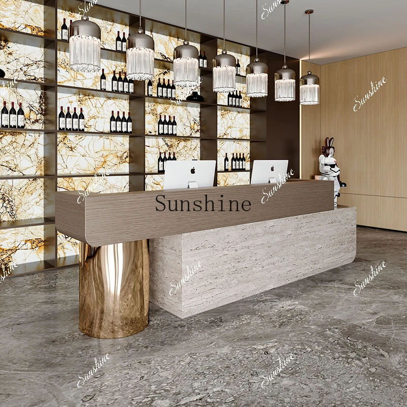 MReception Moderner, minimalistischer High-End-Hotel-Kassierer-Stehtisch