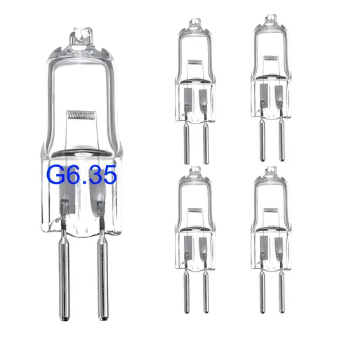 5피스 12V GY6.35 할로겐 전구 20W 35W 50W 100W G6.35 12V 할로겐 램프 12V JC 유형 할로겐 전구 G6.35 GY6.35 바이핀 베이스