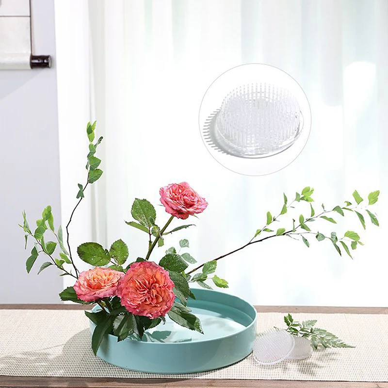 New 1PC Floral Decor Pot Flower Arranging Flower Base Flower Frog Round Ikebana Suction Cup Needle Fixed Tools Holder Vase