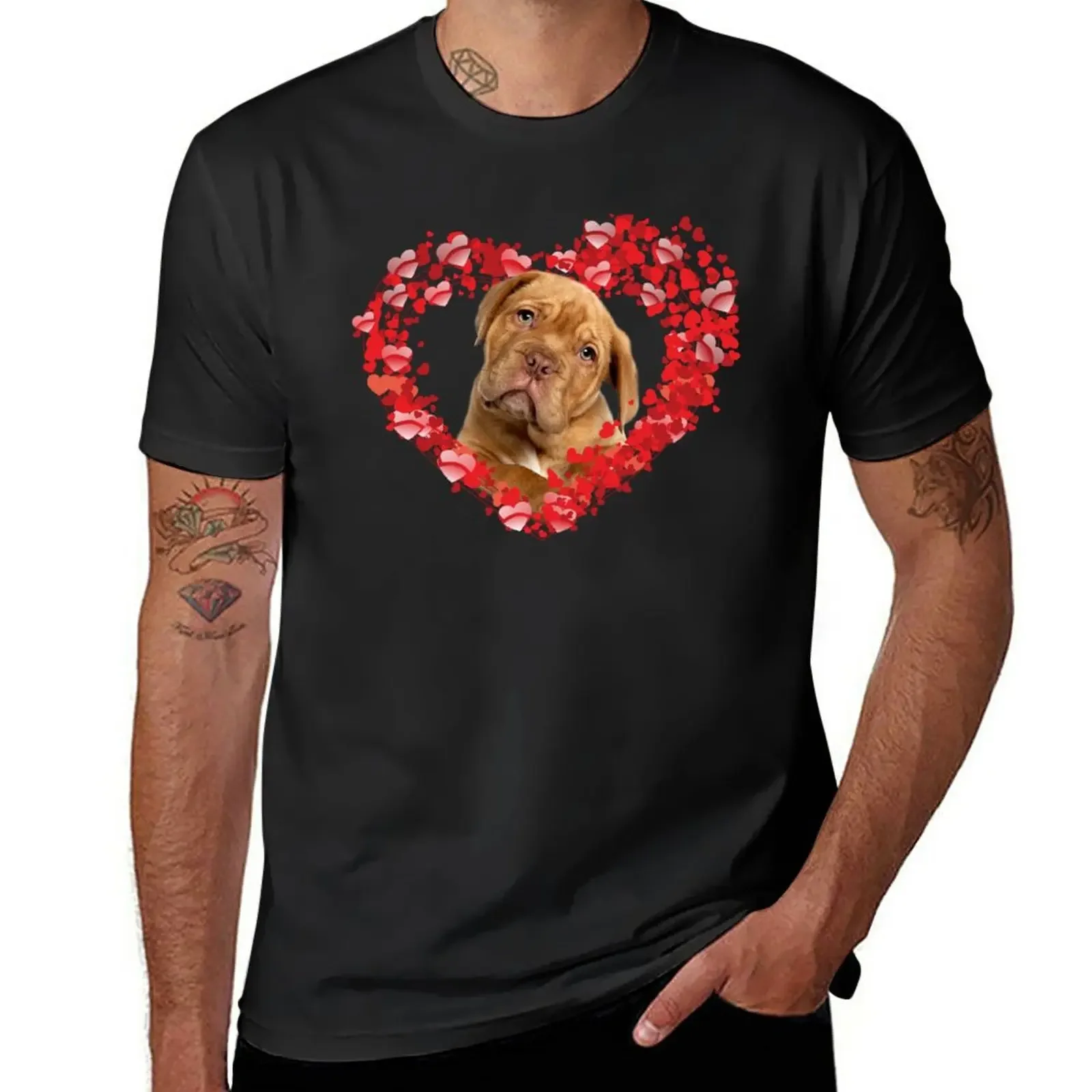 New Dogue De Bordeaux Heart Gift For Dog Lovers T-Shirt cute clothes plus size t shirts t shirts men