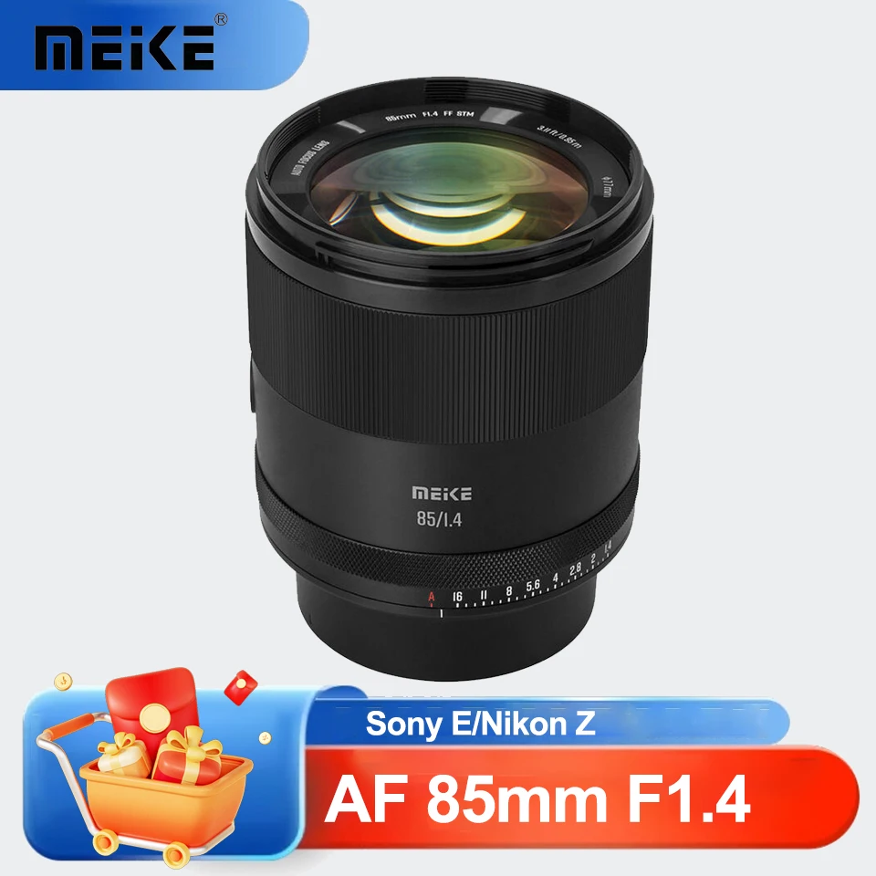 

MEKE AF 85 мм F1.4 Полнокадровый объектив с большой диафрагмой и автофокусом Портретный объектив с фиксированным фокусом для Sony ZVE10 A7III Nikon Z9 Z30