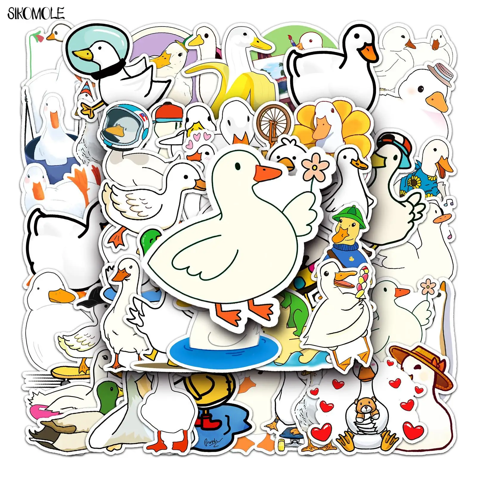 

10/30/50PCS Mixed Cartoon Cute Duck Graffiti Stickers Animals DIY Kids Toy Helmet Skateboard Laptop Motorcycle Sticker Decals F5