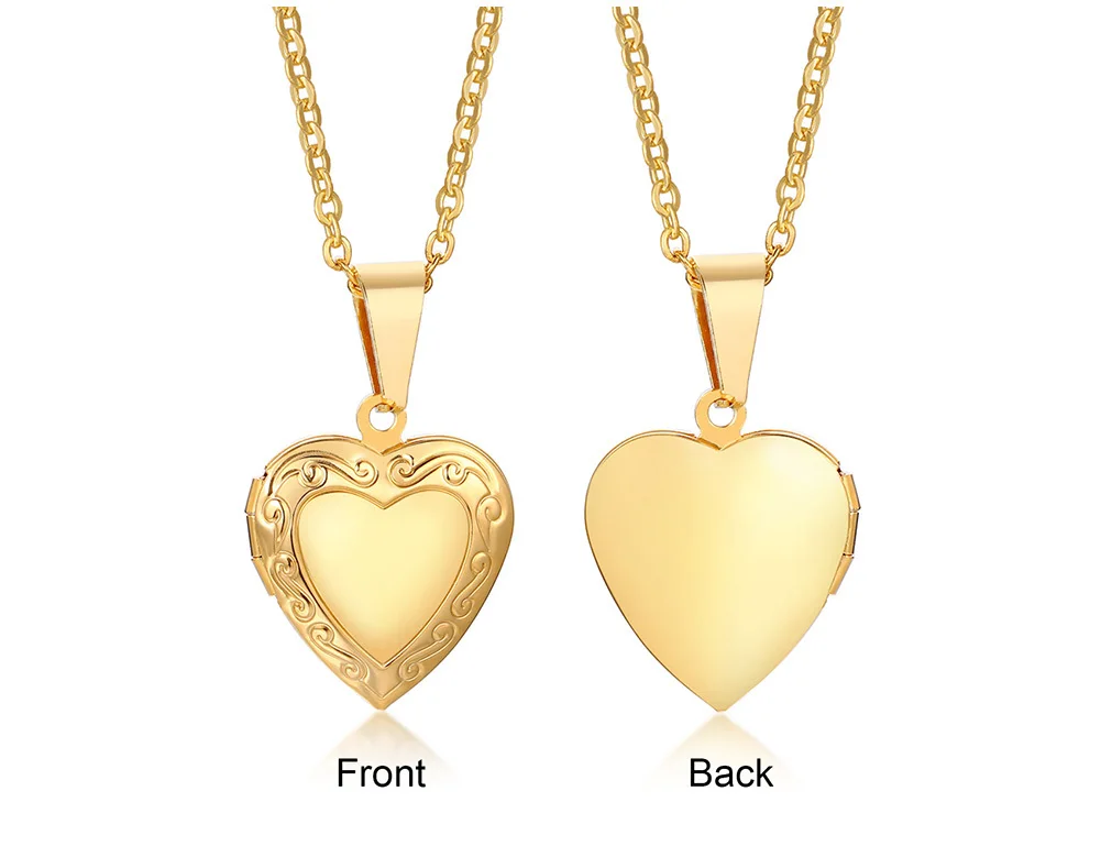 Herz-Anhänger, zu öffnender Fotorahmen, Edelstahl, Schmuck, Halsketten für Frauen, Familie, Liebe, Freundin, Valentinstag, Geschenk – Detail 5
