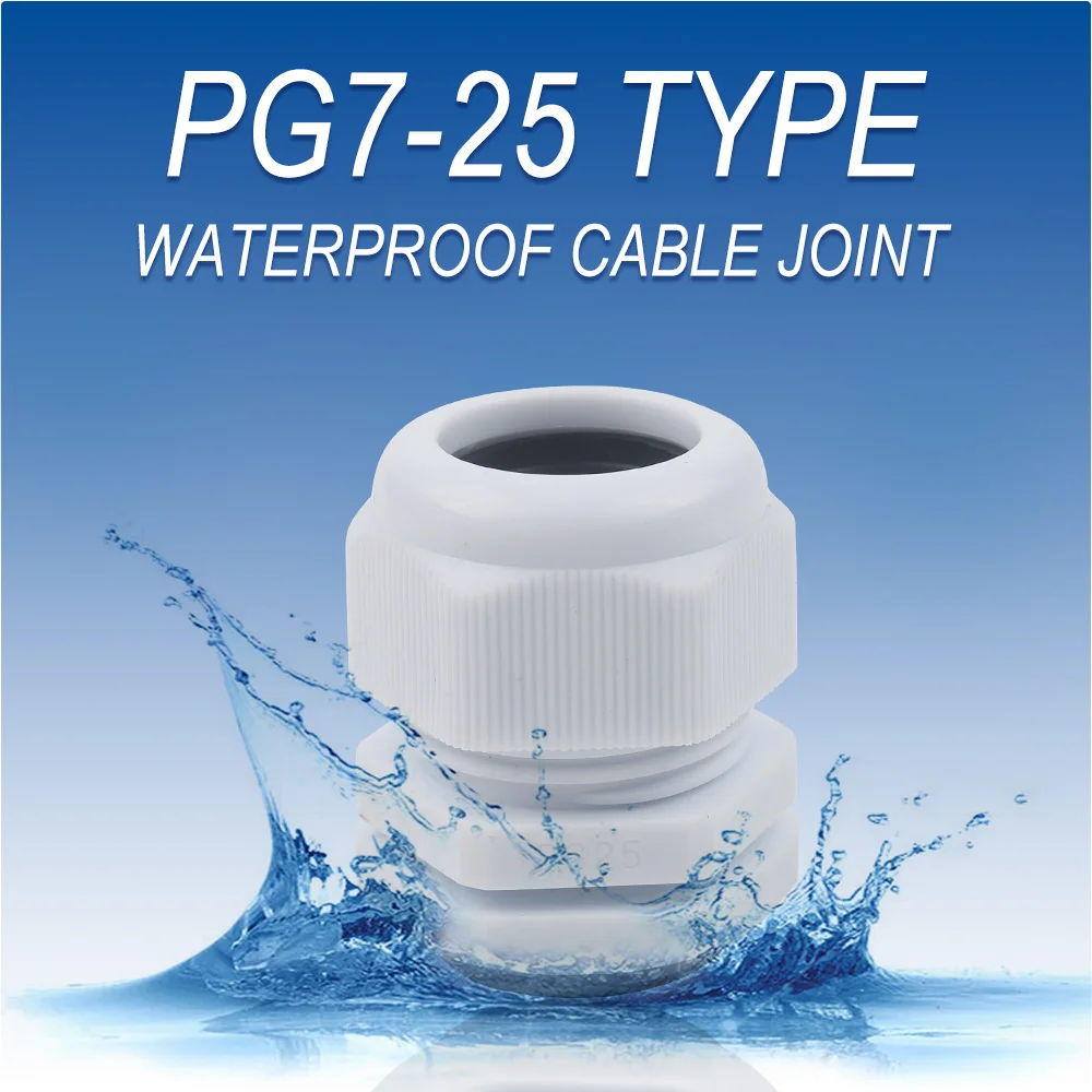 

5PCS Waterproof Nylon Plastic Connectors Black White Quick Wiring Metallic Cable Gland PG7 PG9 PG11 PG13.5 PG16 PG19 PG21 PG25