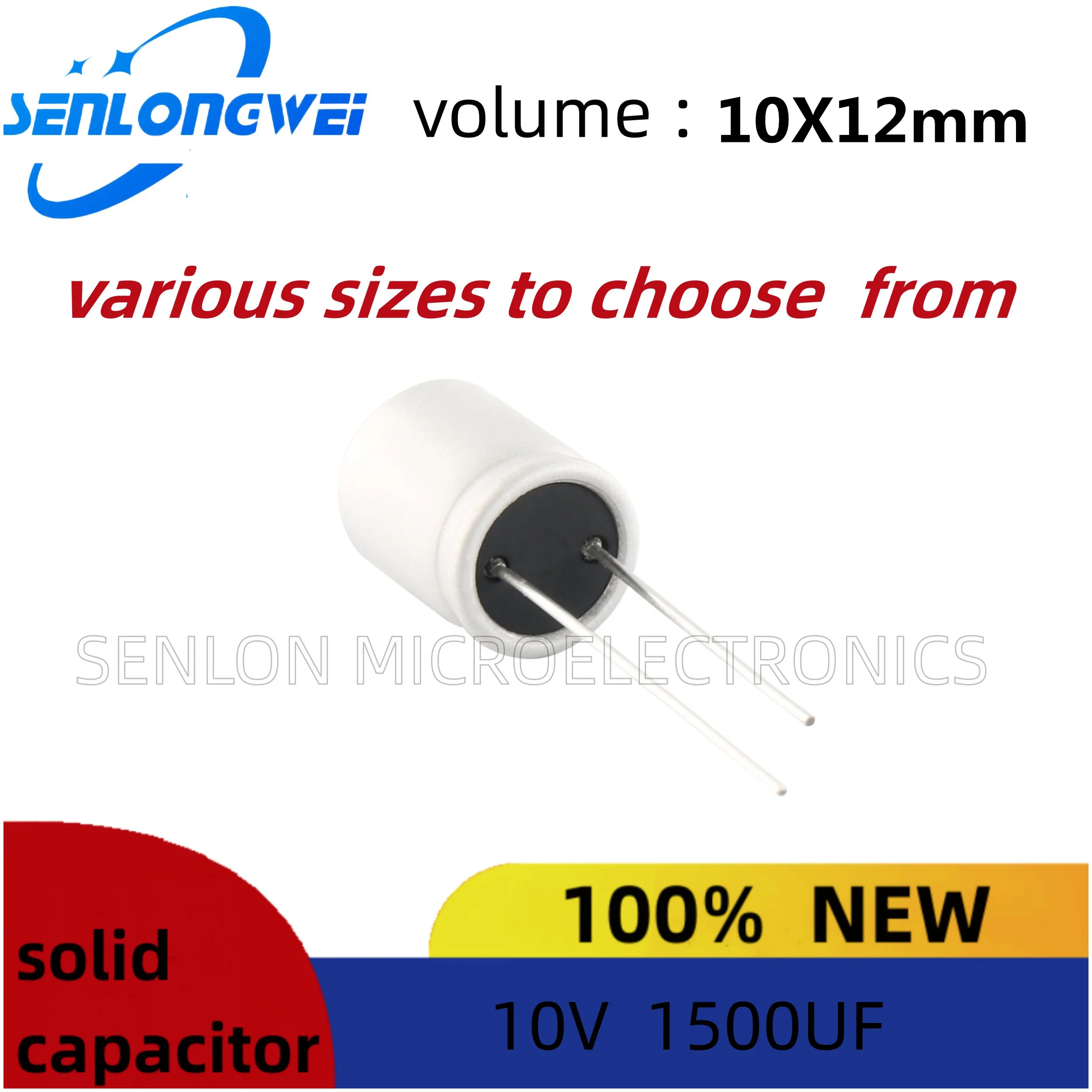 10pcs Brand New Capacitors 10v 1500uf 10*12mm Aluminum Electrolytic Capacitors 10v  1500uf In-Line DIP Solid State Capacitors