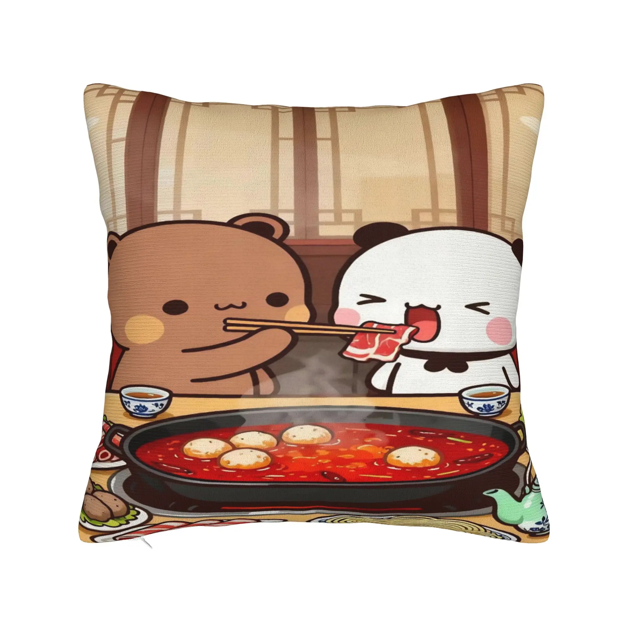 Bear And Panda Bubu Dudu Pillow Case  Cushion Cover Soft Graphic Pillow Cover Funny Pillowcases For Sofa Home Decoration