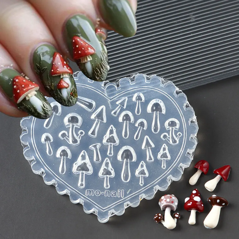 1 SZTUK Wiosna Kwiat Sakura Silikonowa forma do paznokci 3D Akrylowa rzeźba Tulipan Grzyb Miękka płyta do stemplowania Liście DIY Manicure Art Decor