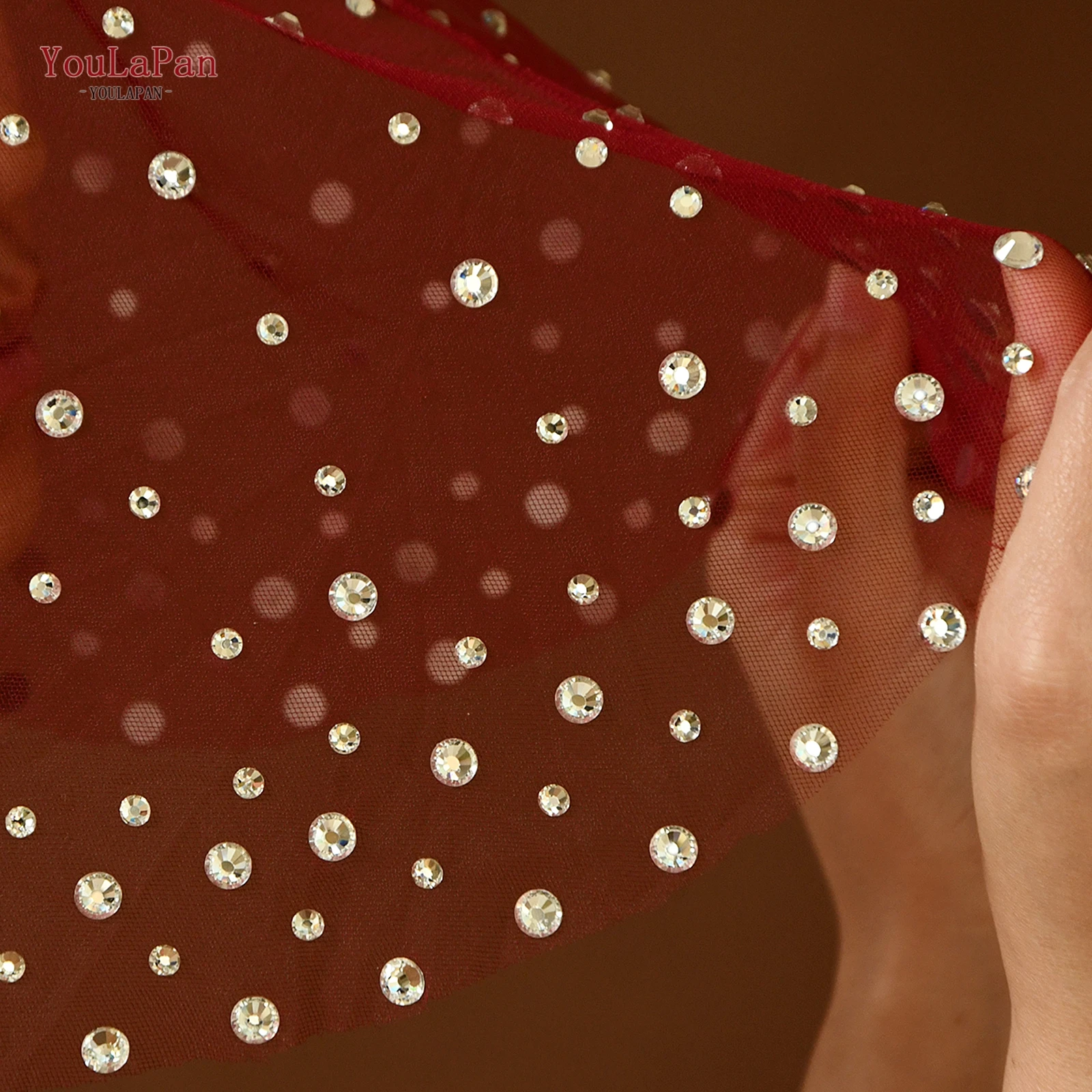 Youlapan Ma07 كلاريت حجر الراين أحمر الخدود الحجاب حجاب الزفاف الصغير إكسسوار زفاف رائع مع أحجار الراين للتخصيص